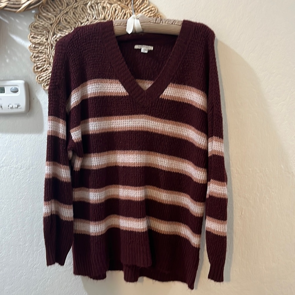 American eagle outfitters striped knit oversized sweater